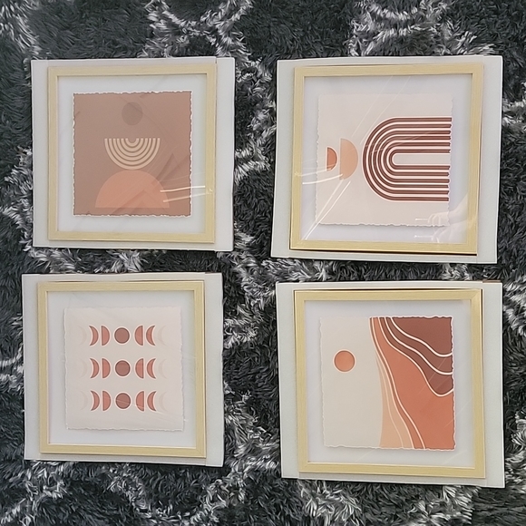 ArtbyHannah 4 pack 12x12 Framed Boho Wall Art Decor - Picture 6 of 6